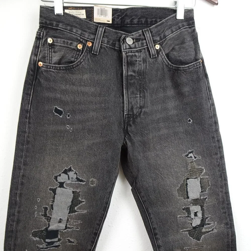 Levi's 501 '54 Jeans Men's Size 29x32 Black Denim Distressed READ MEASUREMENTS